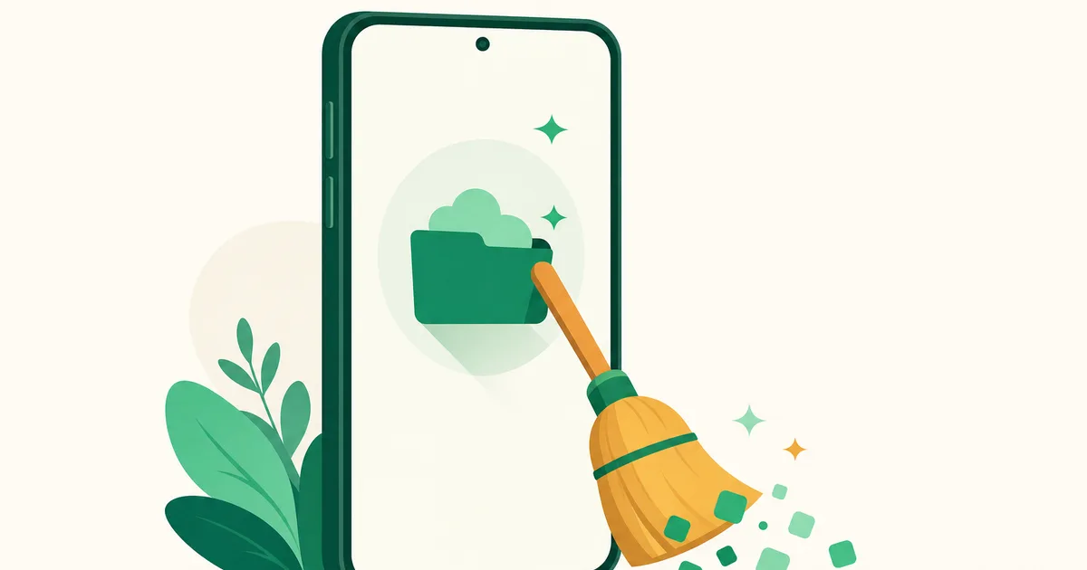 Tela de celular Android nas configurações de armazenamento da Google Play Store