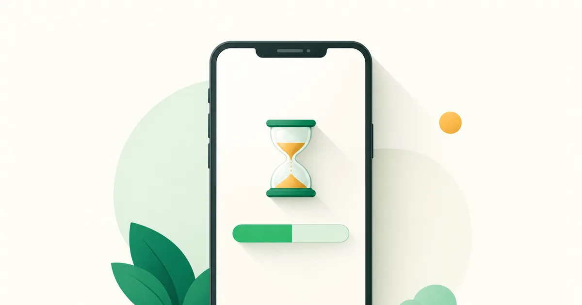 Tela de celular Android com a Google Play Store aberta e um download de aplicativo travado
