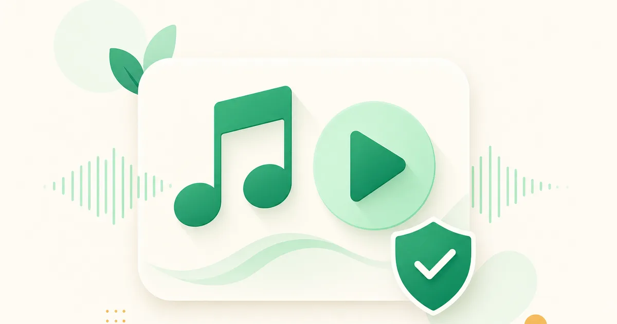 Fones de ouvido sobre uma onda sonora e um ícone de cadeado aberto ao lado