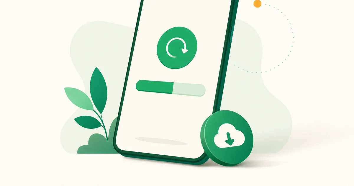 Tela de celular Android com a Play Store travada na barra de progresso de download